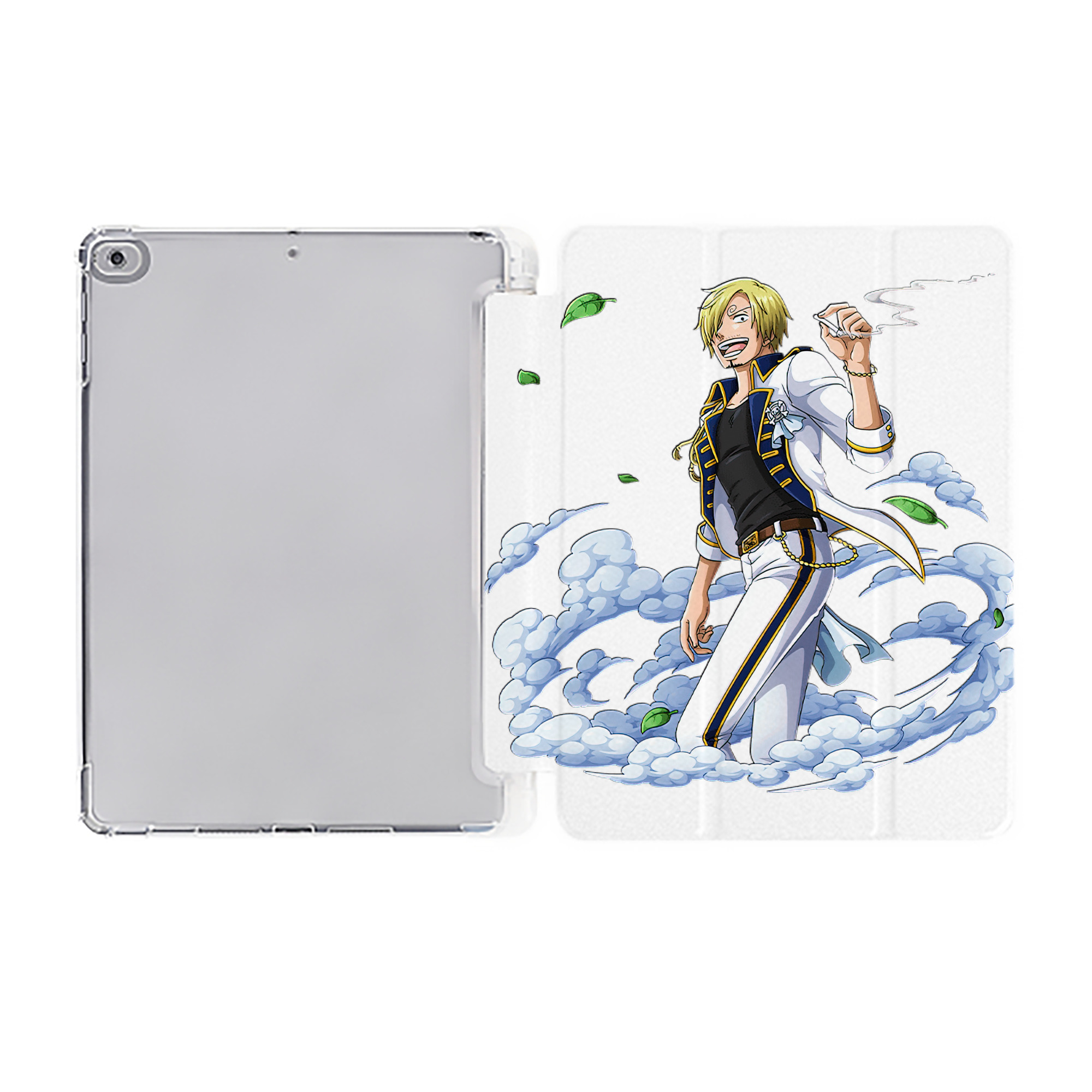 （画像用） ワンピース サンジ ONE PIECE Sanji IPad ケース ペン収納付き 三つ折りスタンド PUレザー×シリコン 対応機種9.5/10.5/10.9インチ